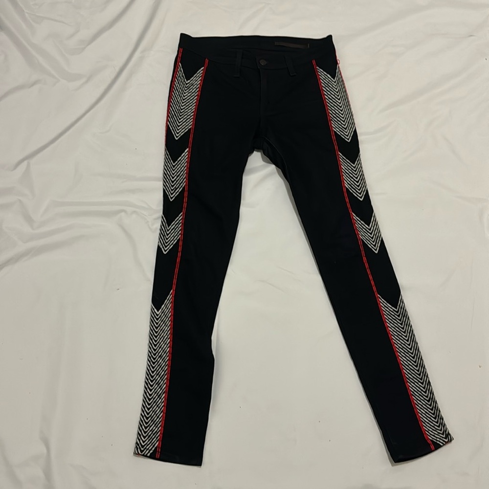 Rag & Bone Black Raja Midnight Skinny Embroidered Chevron Women's Jean Size 27